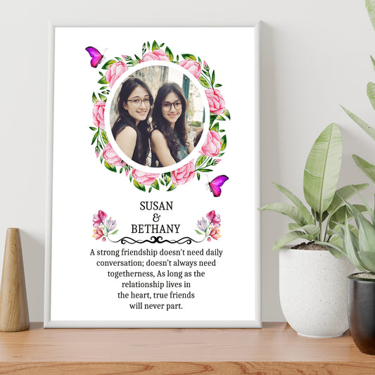Friendship Personalised Photo & Names A4 Print