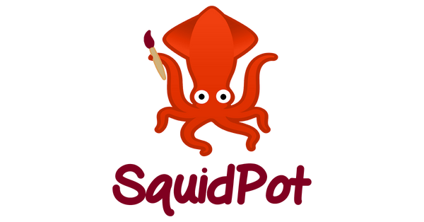 SquidPot Logo of an Orange Octopus