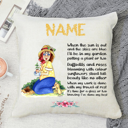 Gardening Loving Personalised Cushion 40x40cm