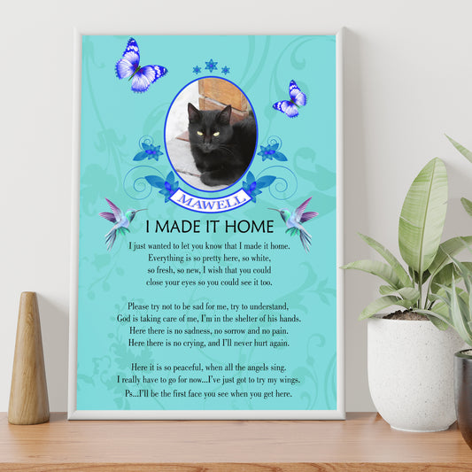 I Made It Home Memory Print Animal A4 PRINT (Personalised)