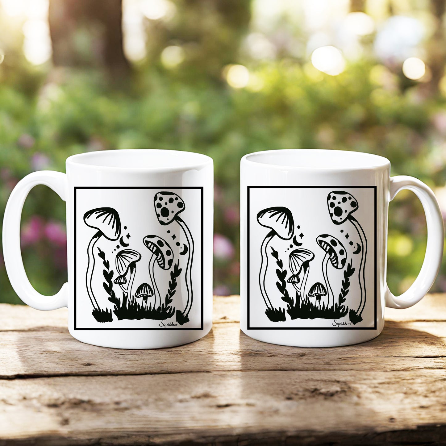 Whimsical Mushrooms Art Mug Can Be Personalised