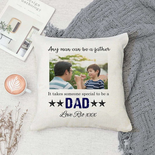 Any Man Can Be A Father It Takes Someone Special To Be A Dad Premium Canvas Cushion 40x40cm - SquidPot