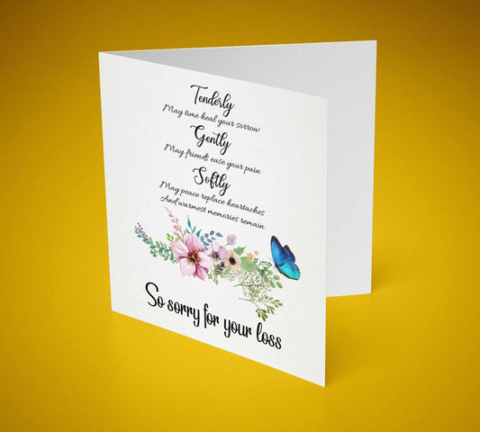 Sorry For Your Loss Card 6x6 Inch (Personalised) - SquidPot