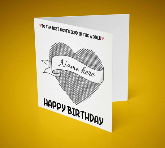 To The Best Girlfriend/Wife/Husband/Boyfriend Birthday Greeting Card 6x6 Inch (Personalised) - SquidPot