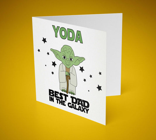 Yoda Best Dad In The Galaxy Greetings Card 6x6 Inch - SquidPot