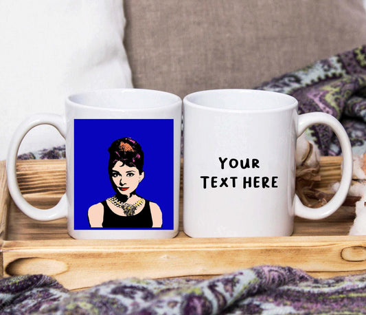 Audrey Hepburn Pop Art Style Mug (Personalised)