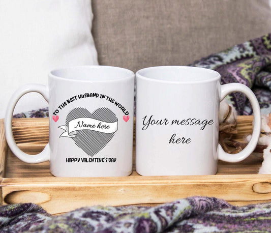 Bester Ehemann der Welt Valentines Tasse (personalisiert)
