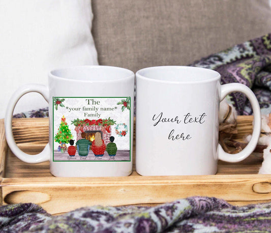 Christmas Family Fireside Design Mug (Personalised)