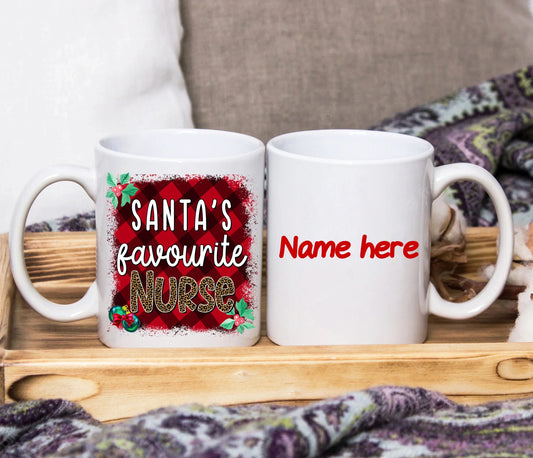 Santa's Favourite Nurse 11oz Mug Personalised SquidPot