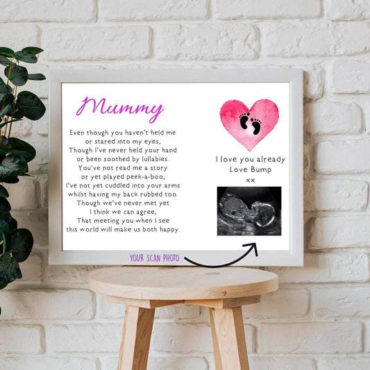 Mummy Poem From Bump A4 PRINT ONLY With Your Scan Photo (Personalised) - SquidPot